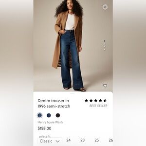 J.Crew Denim trouser in 1996 semi-stretch - Size 27